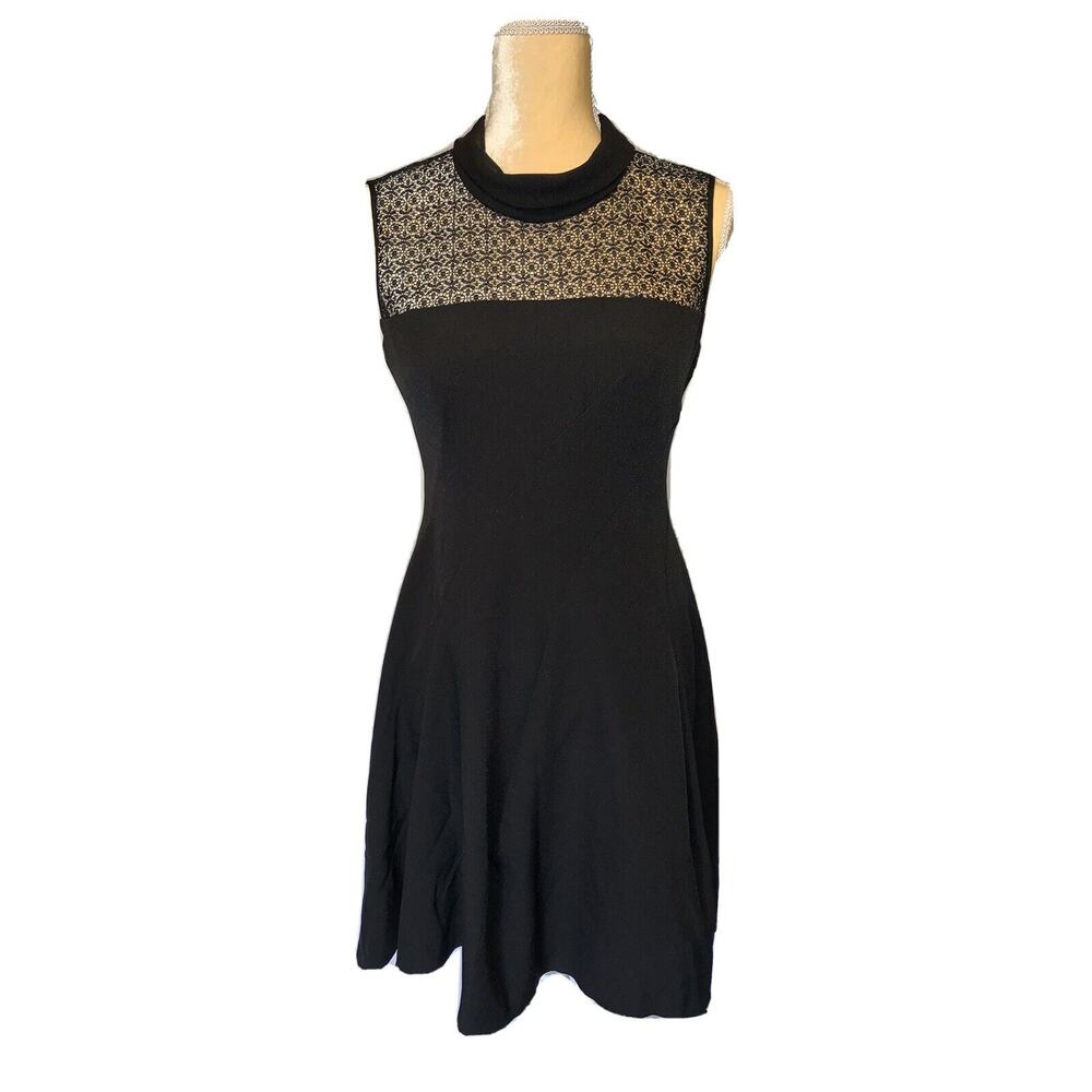 Anne Klein Lace Black A-line Dress Size 4